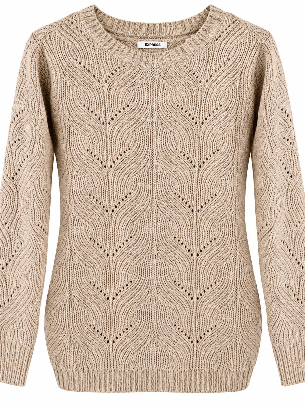 Neutral Knit Crewneck Sweater - Women's